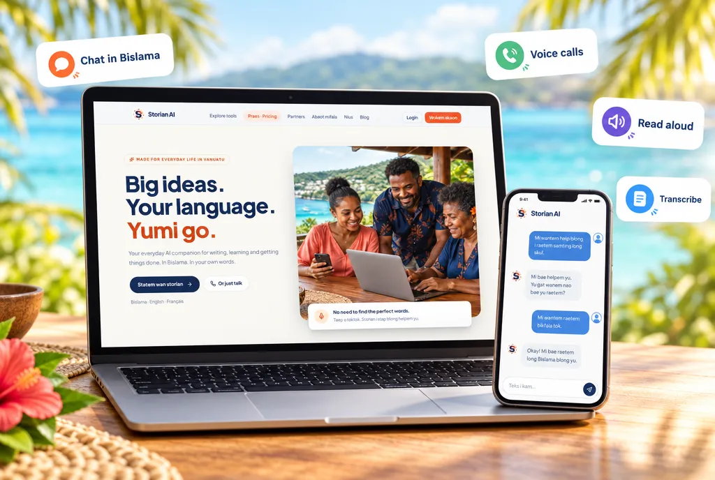 Storian AI: AI assistant in Bislama — Chat in Bislama, Voice conversations, Text to speech